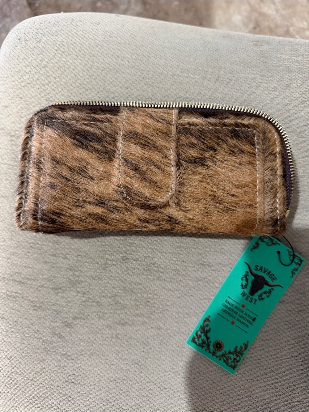 Savage West  Brown Hair-on-Hide Wallet